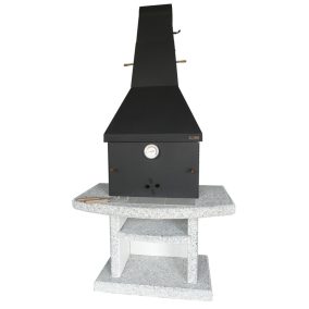   ATLANTIC SMOKER kerti kőgrill - füstölő - acél kupolával