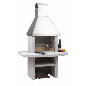 ATLANTIC kerti kőgrill - rozsdamentes acél kupolával