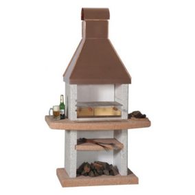   ATLANTIK COLORA Kerti kőgrill - rézt tető - Terrakotta szín