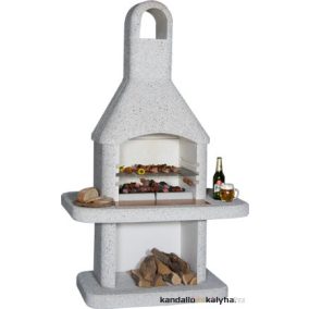 SIESTA - kerti kőgrill - fehér színben