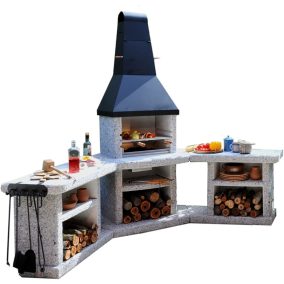   ATLANTIC SMOKER sarok kerti kőgrill konyha - füstölő kupolával