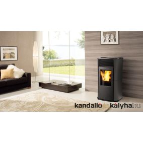   Edilkamin pellet kályha / mya air tight / 6kw / acél oldalak és üveg fedlap