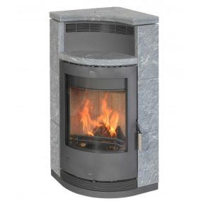   Fireplace lyon zsírkő / szürke kályhatest / 8 kw / 150-es füstcső csatlakozással