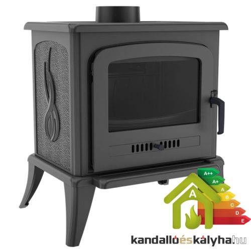 Öntöttvas hordozható kályha / kratki koza k7 ASDP / 5 kw / 130-as füstcső csatlakozással