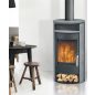 Fireplace JAKARTA zsírkő / fekete kályhatest / 6 kw / 150-es füstcső csatlakozással