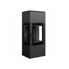 KRATKI THOR VIEW BLACK-három oldalt üvegezett lemezkályha